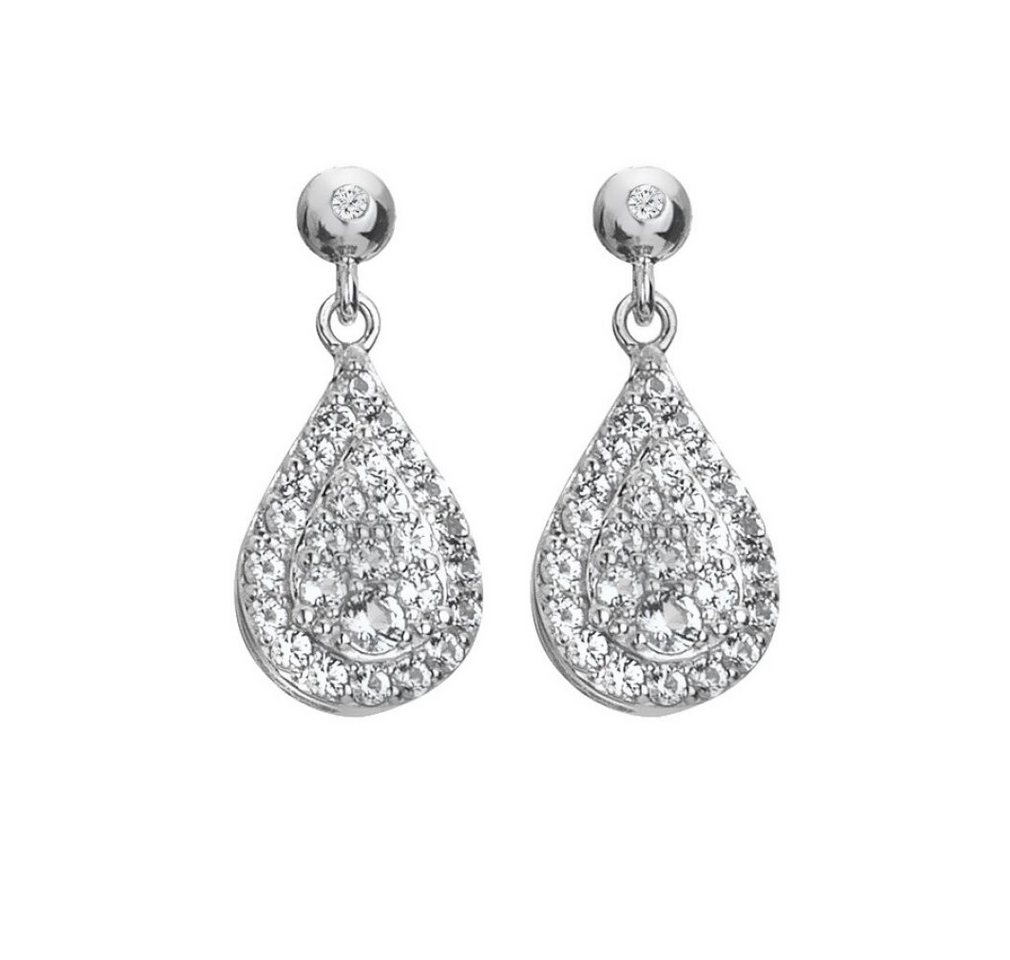 Diamond Ohrring-Set Silver Dangle Earrings with Diamonds and Topaz Glimmer DE735 von Diamond