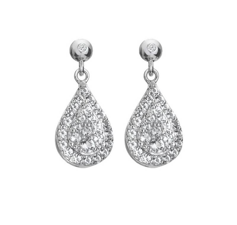 Diamond Ohrring-Set Silver Dangle Earrings with Diamonds and Topaz Glimmer DE735 von Diamond