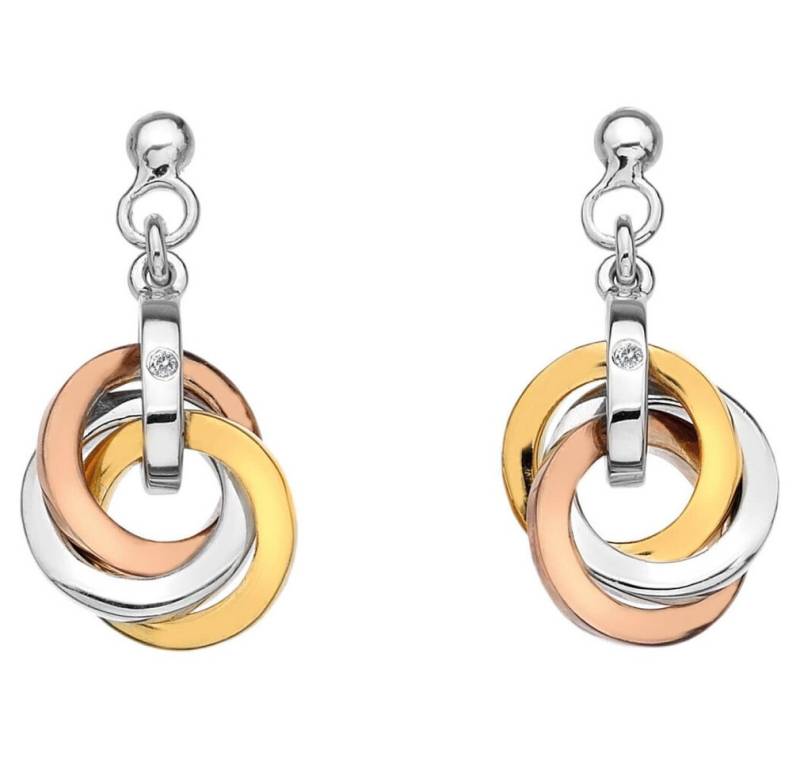Diamond Ohrring-Set Silver earrings Trio Rose Gold DE389 von Diamond