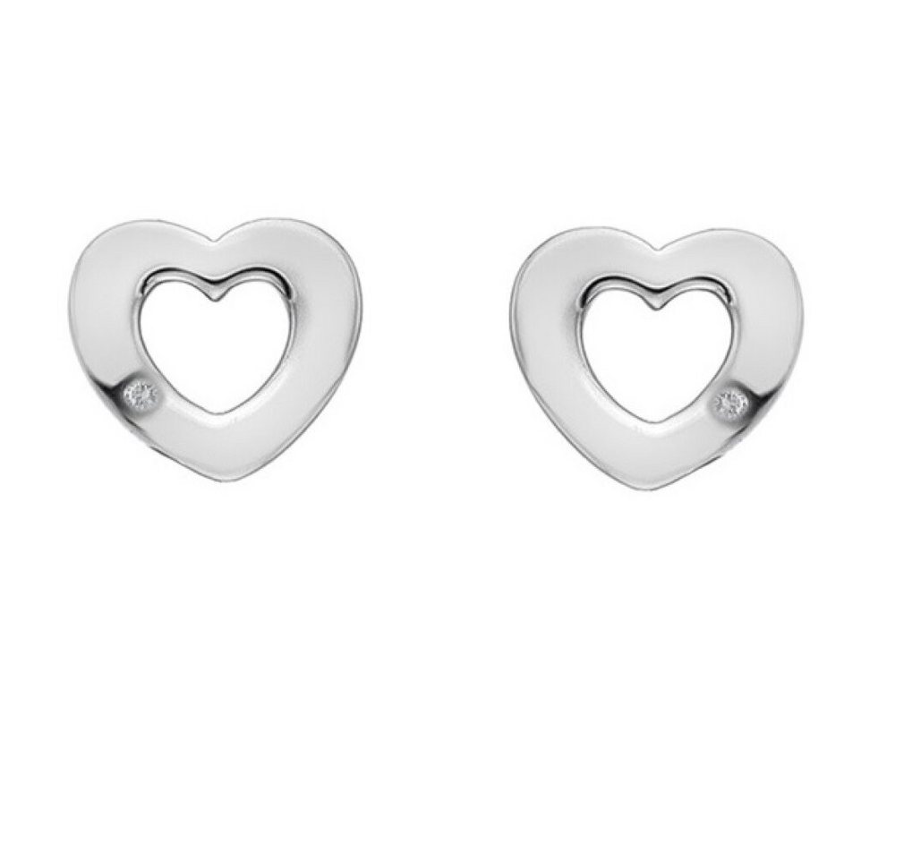 Diamond Ohrring-Set Silver heart earrings with genuine diamonds Amulets DE616 von Diamond