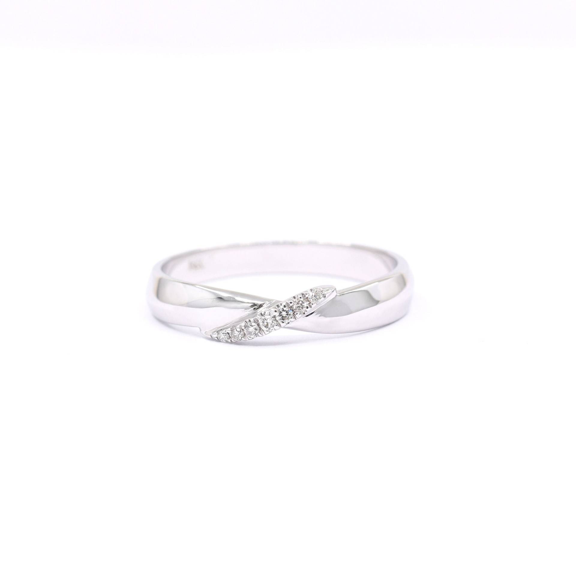 14K Diamant Ehering/Micro Pave Ring Einfaches Band Versprechen Verlobungsring von DiamondFineJewelry