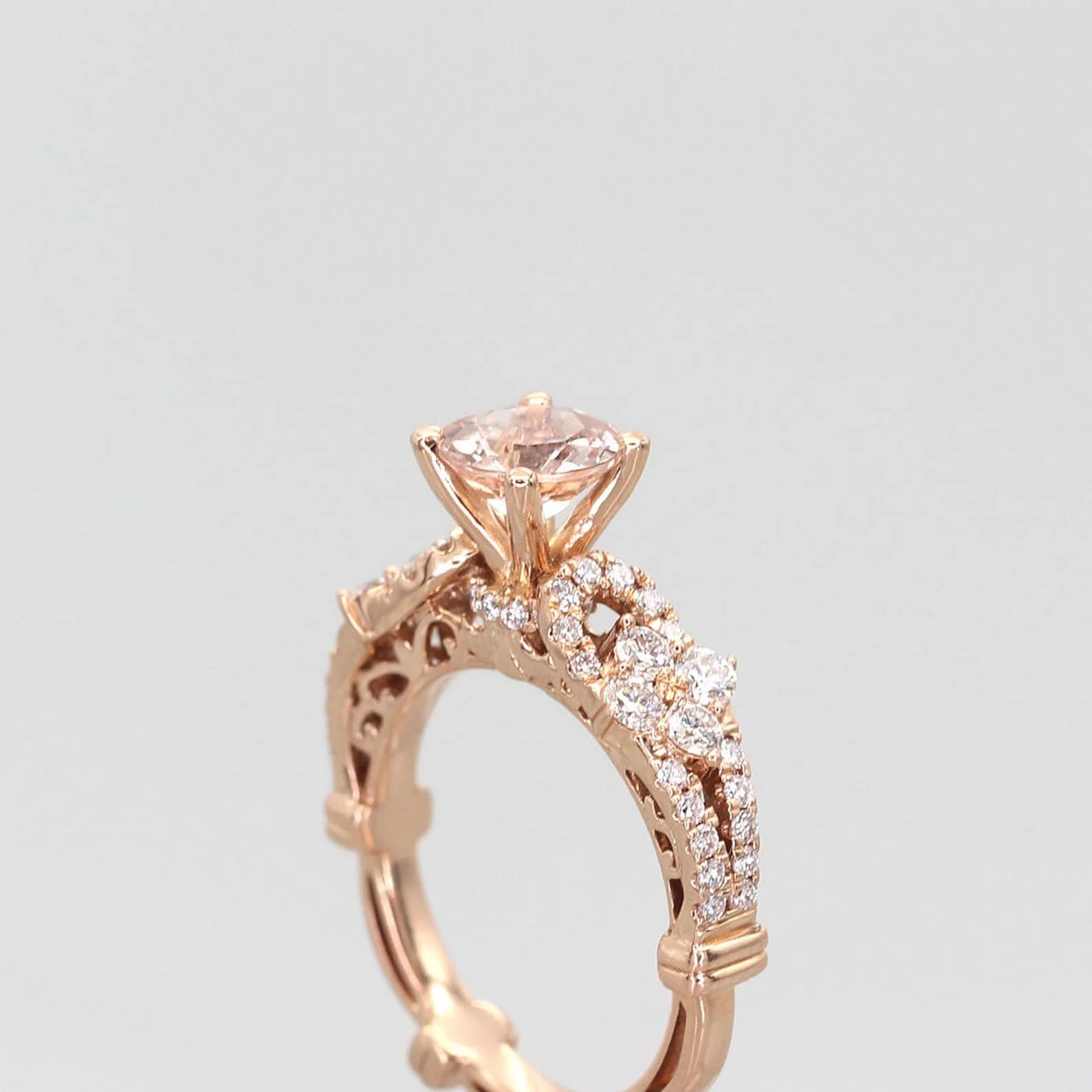 18K 1, 2Ct Morganit Diamant Brautring/Verlobungsring Ehering Rose Gold Ring Jahrestag von DiamondFineJewelry