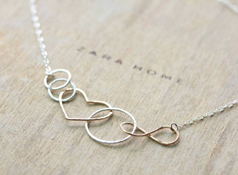 Liebe Herz Karma Infinity Eternity Halskette in 14K Gold Filled | Rosegold Schmuck Sterling Silber Verbunden Anhänger Liebe Herz Karma Infinity Eternity Halskette in 14K Gold Filled | Rosegold Schmuck Sterling Silber Verbunden Anhänger von DiamondFishJewellery