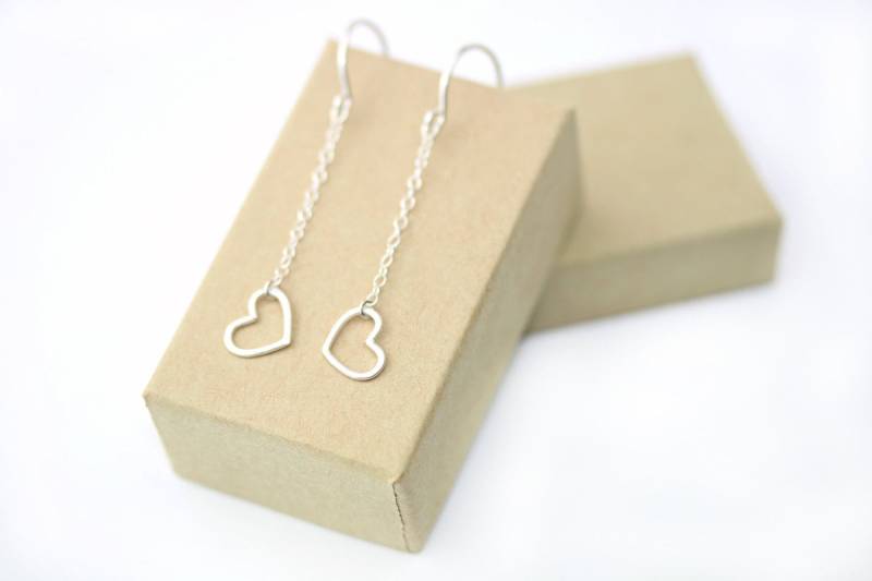 Liebe Herz Tropfen Ohrringe in Sterling Silber | 14 K Gold Filled Roségold Liebe Herz Tropfen Ohrringe in Sterling Silber | 14 K Gold Filled Roségold von DiamondFishJewellery