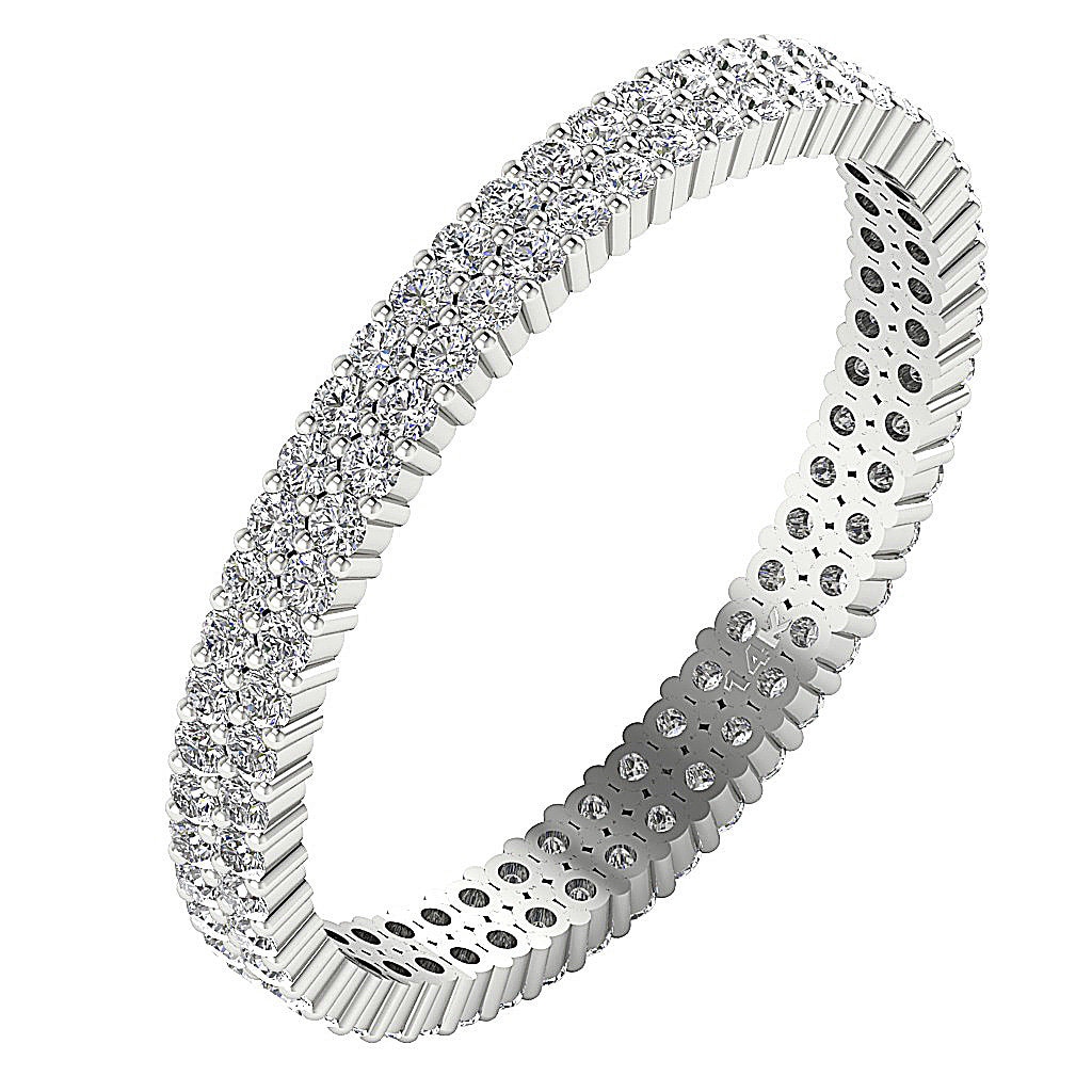 Si1 G 1.01Carat Natural Diamond Prong Set Designer Eternity Ring Jubiläum 14K Weiß Gelb Roségold 3, 20 Mm von DiamondForGood
