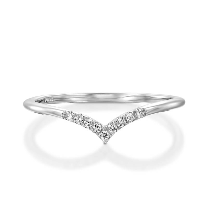 Chevron Diamant Ring, Ehering, Alternative V Stapel Ringe von DiamondHouseUS