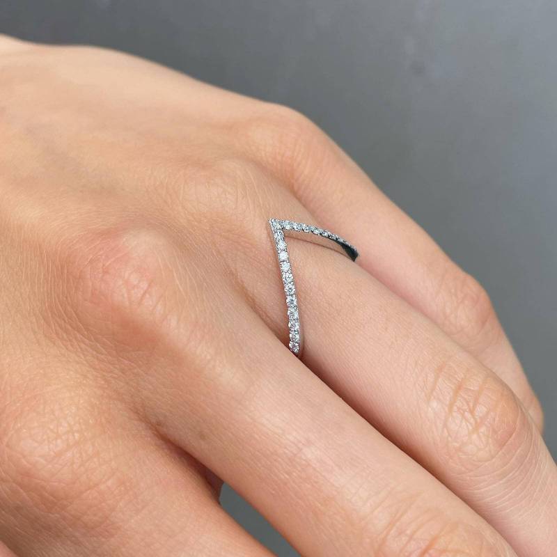 Chevron Diamant Ring, Ehering, Alternativer V Stapel Diamant Ringe von DiamondHouseUS