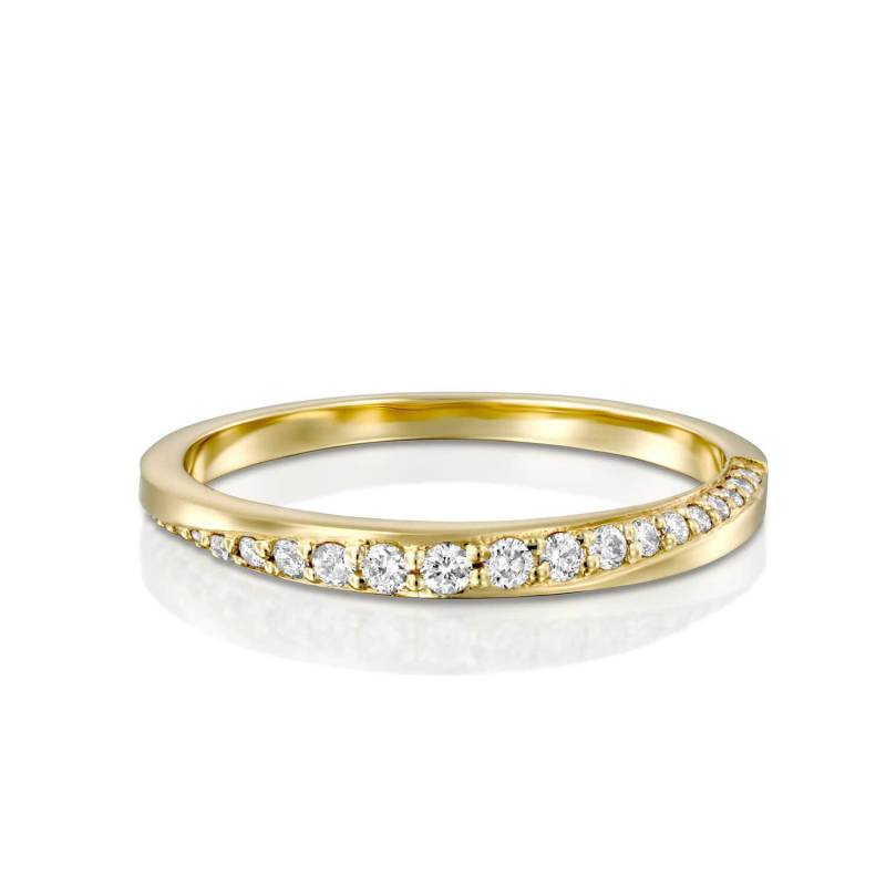 Einzigartiger Diamant Ehering, Halbe Ewigkeit Hochzeitsband, Braut Band, Einzigartiges Spiral Ring von DiamondHouseUS