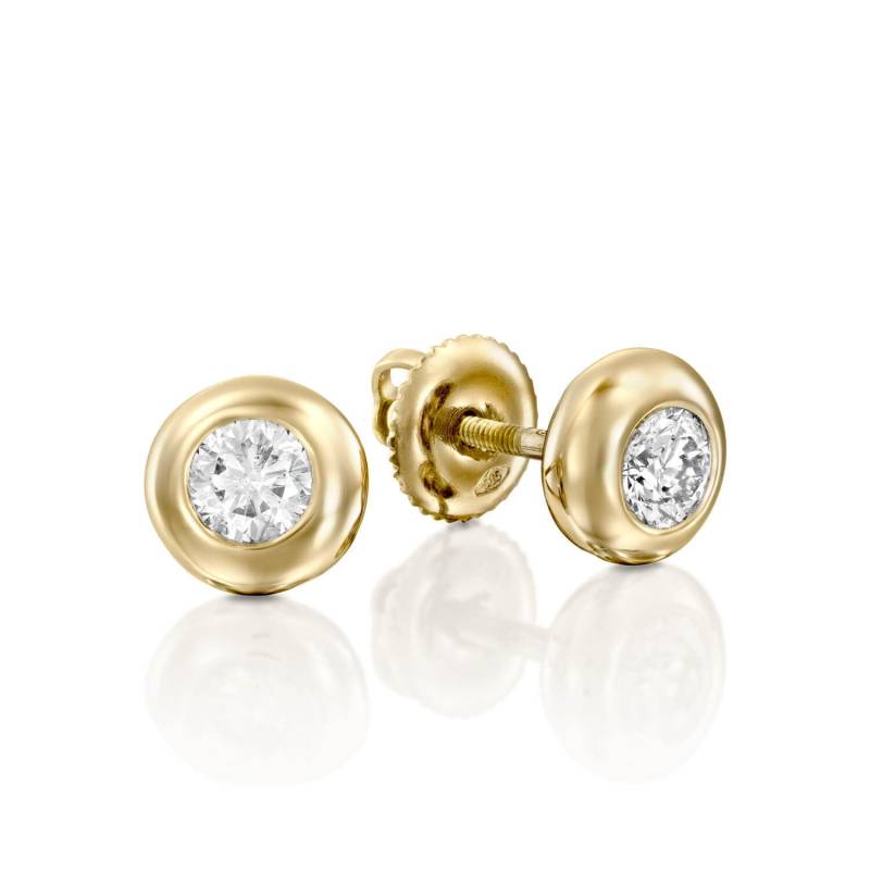 Lünette Set Diamant Ohrringe 0, 60Ct, Frauen Ohrstecker, Gold Ohrringe, Geschenk Für von DiamondHouseUS