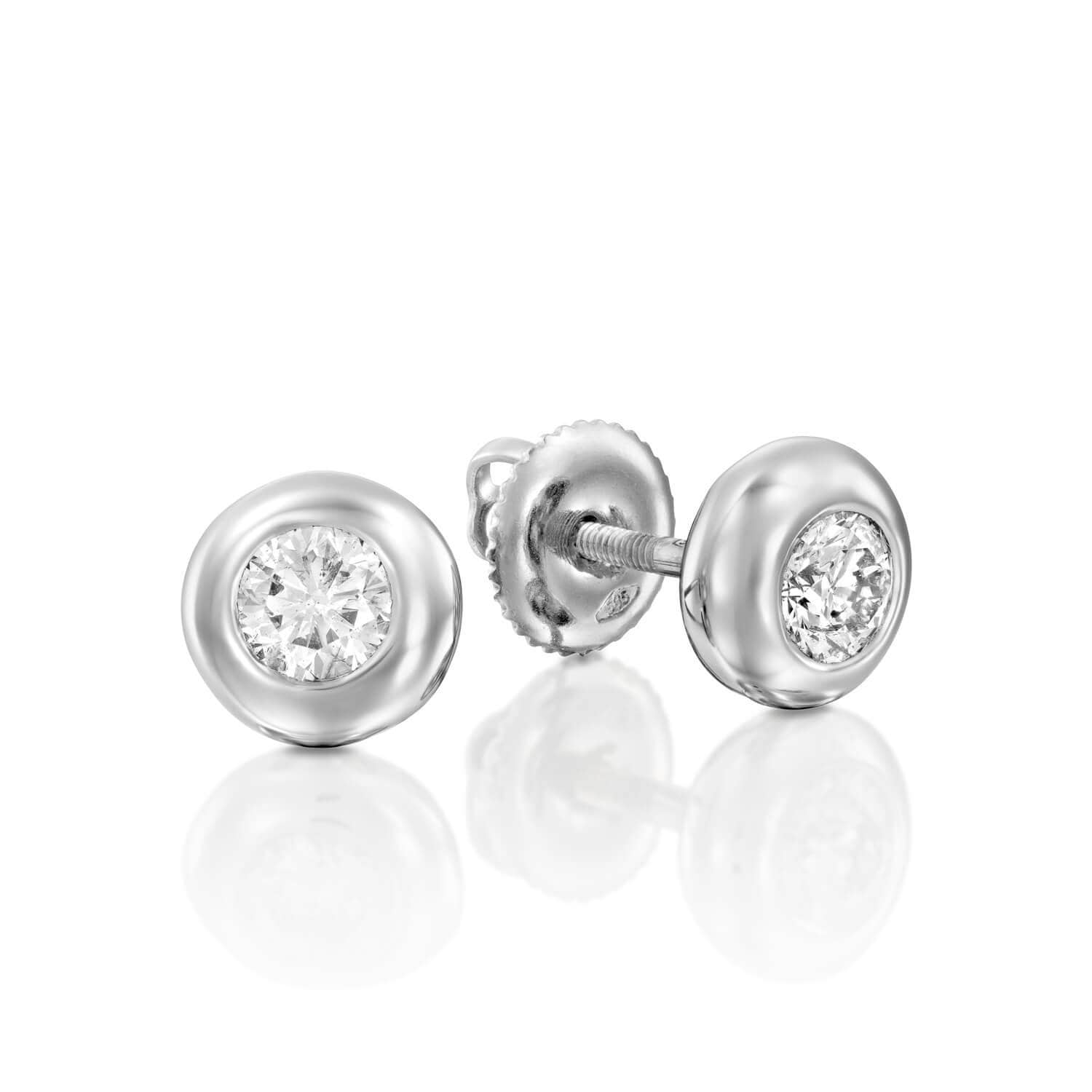 Lünette Set Diamant Ohrringe 1, 40Ct, Frauen Ohrstecker, Gold Ohrringe, Geschenk Für Frauen, Verkauf von DiamondHouseUS
