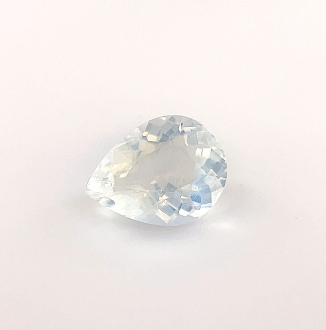 Aaaa Qualität 0, 82 Ct Pear Brilliant Cut Clear Rainbow Mondstein Verlobungsring Edelstein von Diamondful