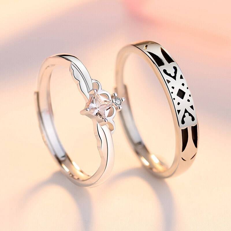 Entzückende Design in 925 Sterling Silber Paare Passende Prinzessin Moissanite Versprechen Ringe Ideales Geschenk Für Paar Verlobung Anlass von Diamondking007
