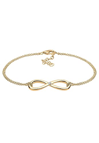 DIAMORE Armband Damen Infinity Anhänger Unendlichkeit Basic mit Diamant (0,03 ct.) aus 925 Sterling Silber von DIAMORE