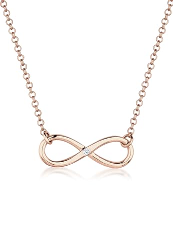 Elli DIAMONDS Halskette Damen mit Infinity Anhänger und Diamant (0.03 ct.) in 925 Sterling Silber von DIAMORE
