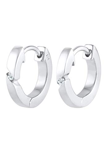 Elli DIAMONDS Ohrringe Damen Creolen Basic mit Diamant (0.03 ct.) in 925 Sterling Silber von DIAMORE