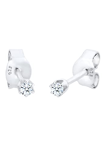 DIAMORE Ohrringe DIAMORE Damen Ohrringe Ohrstecker Basic mit Diamant (0.06 ct.) in 925 Sterling Silber von DIAMORE