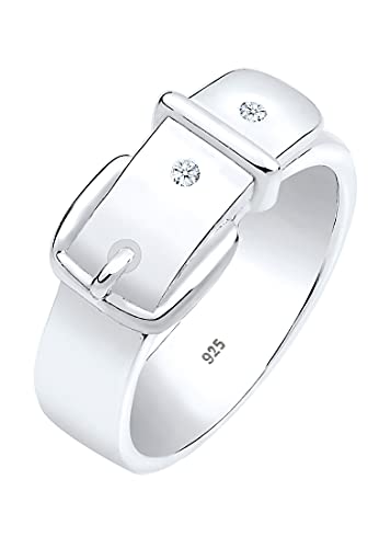 DIAMORE Ring Damen Gürtel Symbol Diamant (0.04 ct.) in 925 Sterling Silber von DIAMORE