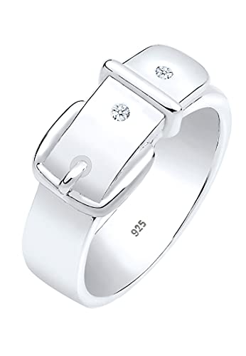 Elli DIAMONDS Ring Damen Gürtel Symbol Diamant (0.03 ct.) in 925 Sterling Silber von DIAMORE