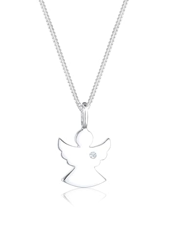 Elli DIAMONDS Halskette Damen Engel Anhänger Filigran mit Diamant (0.02 ct.) in 925 Sterling Silber von DIAMORE