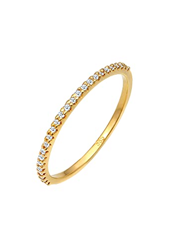 Elli DIAMONDS Ring Women Geo Microsetting with Diamond (0.125 ct.) in 585 Yellow Gold von DIAMORE