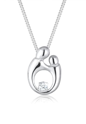 DIAMORE Halskette DIAMORE Halskette Mutter Kind Elegant Diamant (0.03 ct.) in 925 Sterling Silber von DIAMORE