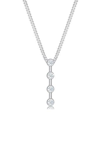 DIAMORE Halskette Damen Basic Stab Geo Kreis mit Diamant (0.08 ct.) in 925 Sterling Silber von DIAMORE