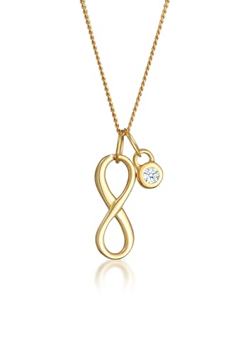 DIAMORE Halskette Damen Infinity Solitär mit Diamant (0.03 ct.) in 585 Gelbgold von DIAMORE