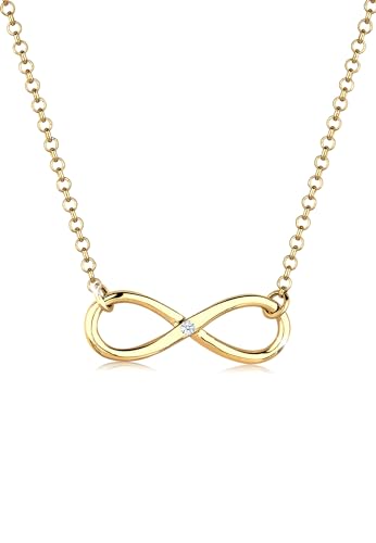 Elli DIAMONDS Halskette Damen mit Infinity Anhänger Diamant (0.03 ct.) in 925 Sterling Silber von DIAMORE
