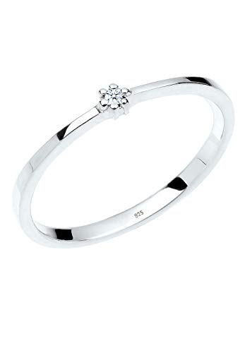 Elli DIAMONDS Ring Damen Verlobungsring mit Diamant in 925 Sterling Silber (0.015 ct.) von DIAMORE
