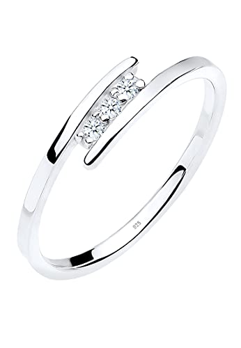Elli DIAMONDS Ring Damen Klassisch Elegant mit Diamant (0.06 ct.) in 925 Sterling Silber von DIAMORE