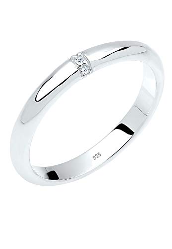 Elli DIAMONDS Ring Damen Klassisch mit Diamant (0.04 ct.) in 925 Sterling Silber von DIAMORE