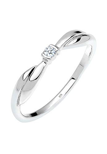 DIAMORE Ring Damen Verlobung mit Diamant (0.03 ct.) in 925 Sterling Silber von DIAMORE