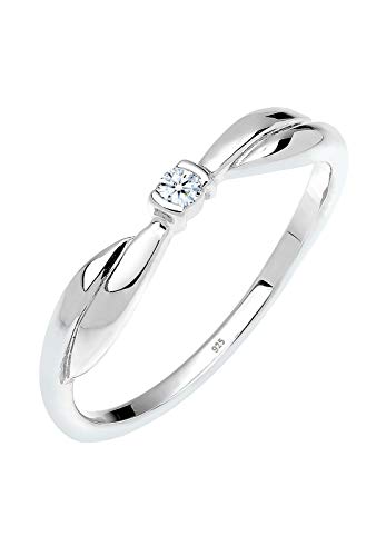 Elli DIAMONDS Ring Damen Verlobung mit Diamant (0.03 ct.) in 925 Sterling Silber von DIAMORE
