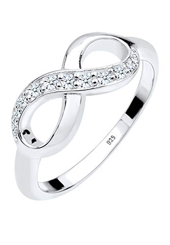 DIAMORE Ring Damen Infinity Symbol mit Diamant (0.125 ct.) Liebe in 925 Sterling Silber von DIAMORE