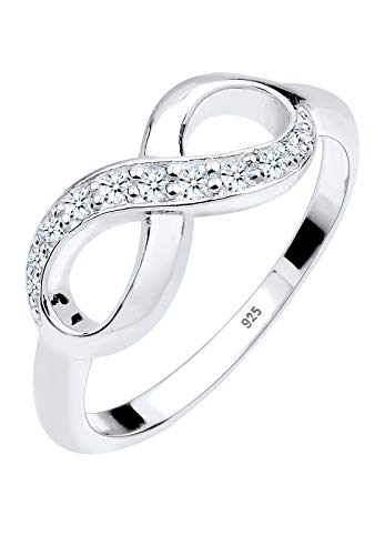 Elli DIAMONDS Ring Damen Infinity Symbol mit Diamant (0.125 ct.) Liebe in 925 Sterling Silber von DIAMORE
