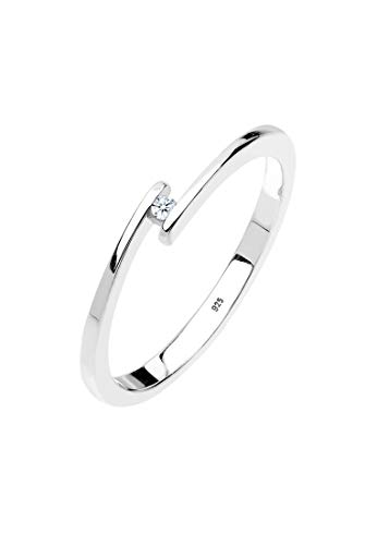 DIAMORE Ring Damen Verlobungsring mit Diamant (0.02 ct.) in 925 Sterling Silber von DIAMORE
