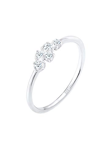 DIAMORE Ring Damen Verlobung Elegant mit Diamant (0.12 ct) aus 925 Sterling Silber von DIAMORE