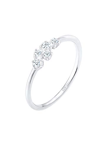 Elli DIAMONDS Ring Women Engagement Elegant with Diamond (0.12 ct) in 925 Sterling Silver von DIAMORE