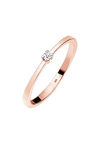 Elli DIAMONDS Ring Women Engagement Solitaire Diamond (0.03 ct.) in 925 Sterling Silver von DIAMORE