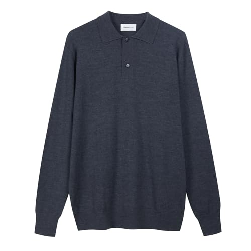 Diana Studio Herren Basic Merinowolle Polo Sweater, Grau, M von Diana Studio