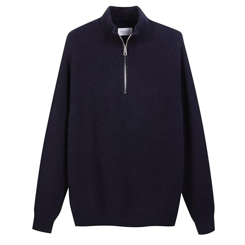 Diana Studio Men's Half Zip Wolle Sweater, Blue, L von Diana Studio