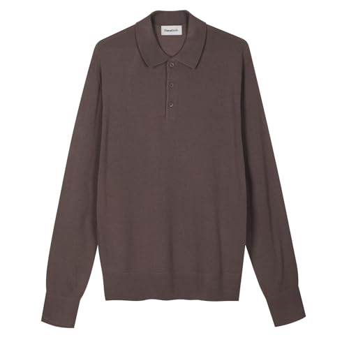 Diana Studio Herren Misto Cashmere Polo-Pullover, Taupe, XXL von Diana Studio