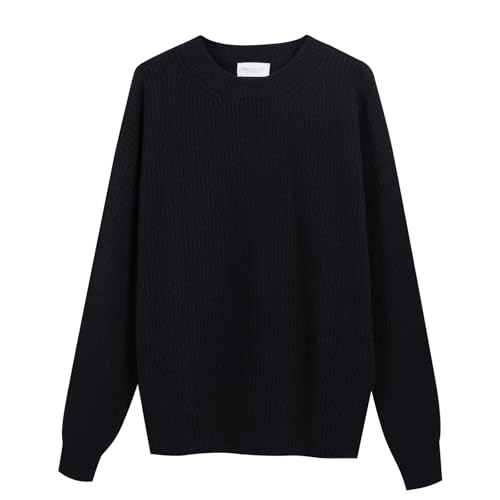 Diana Studio Herren Schwarz, S, Rundhalsausschnitt aus weißem Strickmaterial, Wolle, Lange Ärmel, Größe XL, Regular Fit, S von Diana Studio