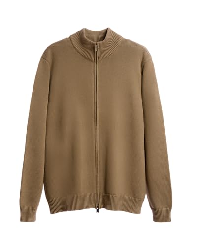 Diana Studio, Herren-Strickjacke Full Zip Taupe, 100% Baumwolle, Lange Ärmel, Größe L, Regular Fit von Diana Studio