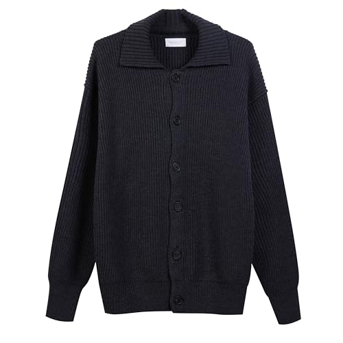 Diana Studio Men's Geknöpfte Jacke aus Merinowolle Sweater, grau, M-XXL von Diana Studio