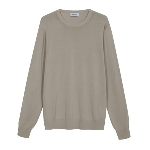 Diana Studio Men's Maglia Rasata In Cotone Fresco A Maniche Lunghe Sweater, Beige, L von Diana Studio