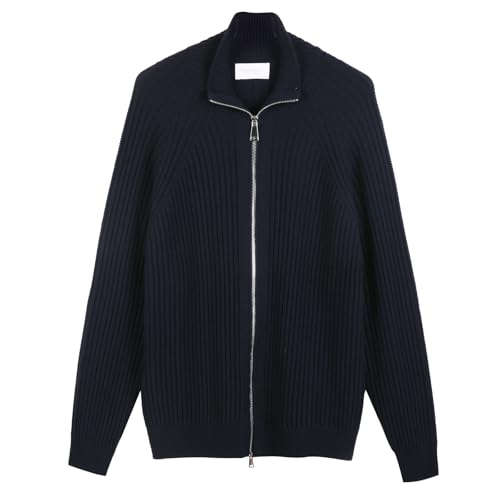 Diana Studio Men's Merino-Jacke mit durchgehendem Reißverschluss Sweater, Marineblau, Large von Diana Studio