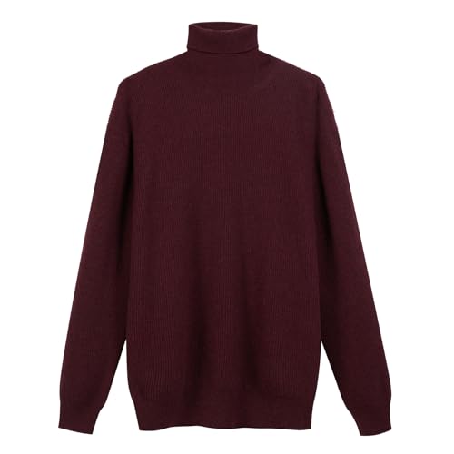 Diana Studio - Rollkragenpullover aus Kaschmir und Wolle, Herren, Lange Ärmel, lässige Passform, Bordeaux, L von Diana Studio