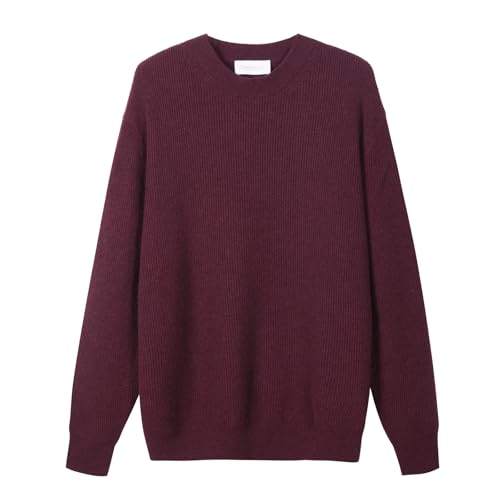 Diana Studio Men's Rundhalsausschnitt aus Kaschmir und Wolle Sweater, Bordeaux, Medium von Diana Studio