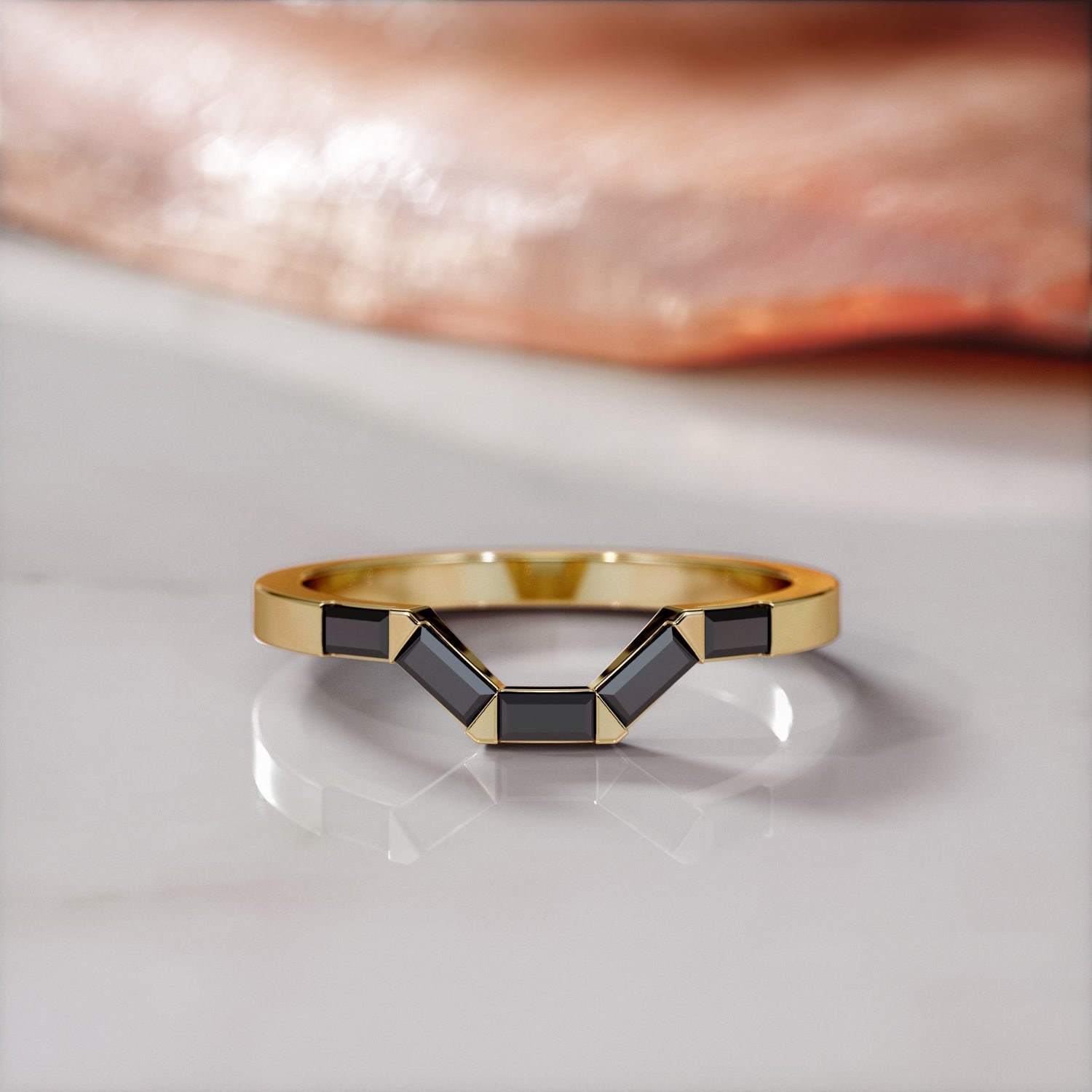 Schwarzer Diamant Ring, Gelbgold von DianaBlackIce